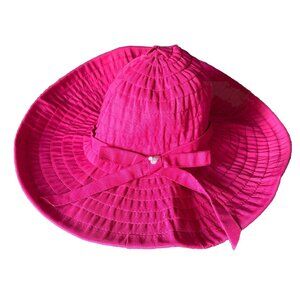 2/$18 SALE! Disney Mickey Mouse Sun Hat Adult Embroidered Pink Wide Brim Beach